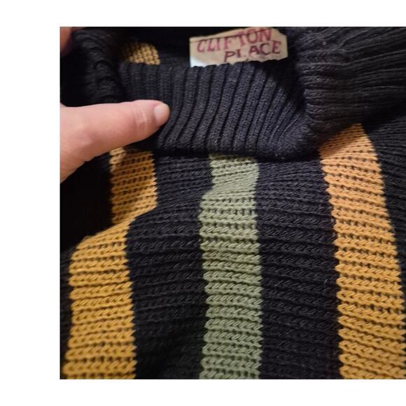 Vtg 80s 90s Clifton Place Knits Ltd Striped Sweater L/XL NWOT - Picture 4 of 5